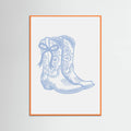 Light Blue Cowgirl Boots with Bow Poster – plakat og kunsttryk