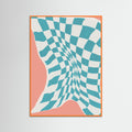 Orange Wood Line Drying Fabric In the Wind Poster