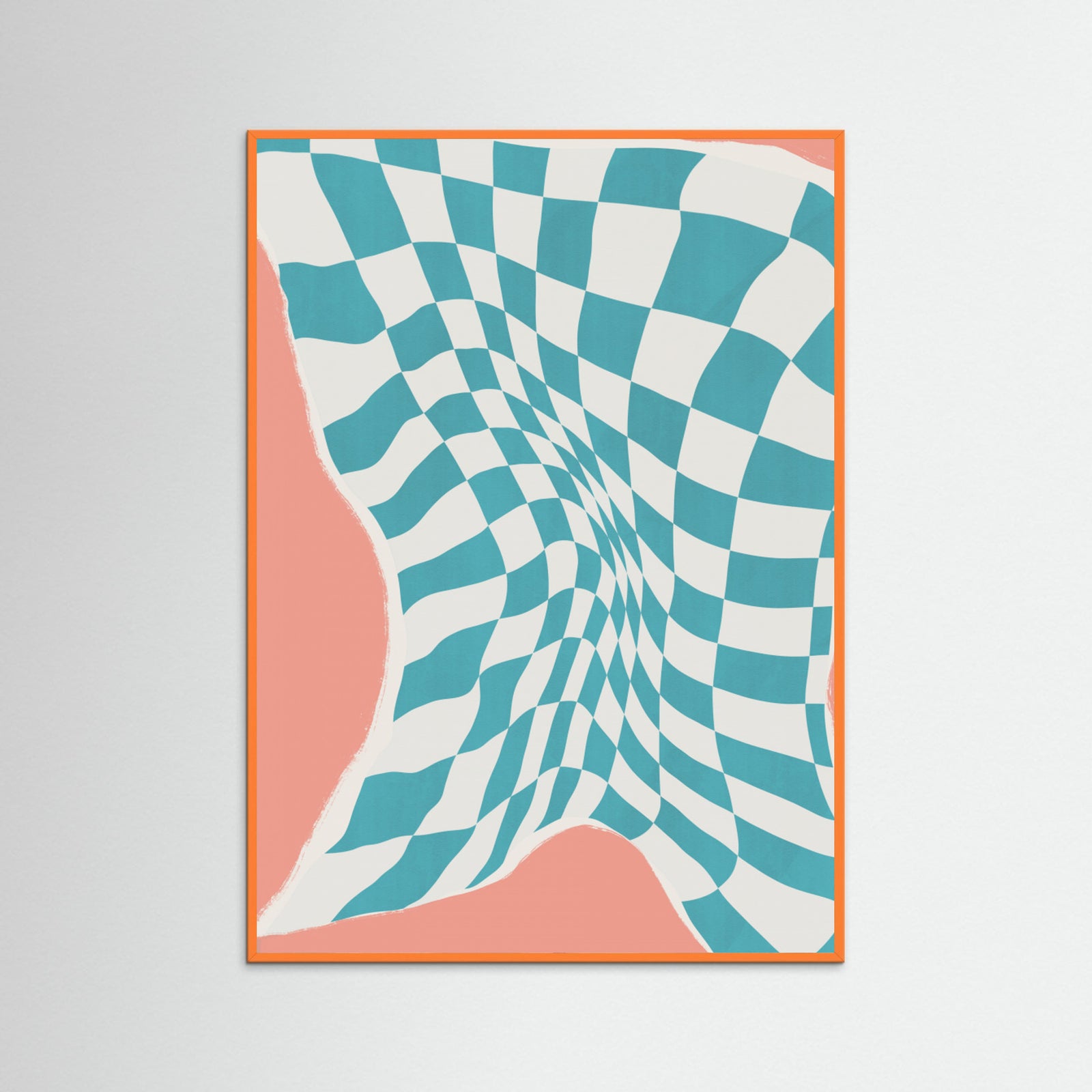 Orange Wood Line Drying Fabric In the Wind Poster