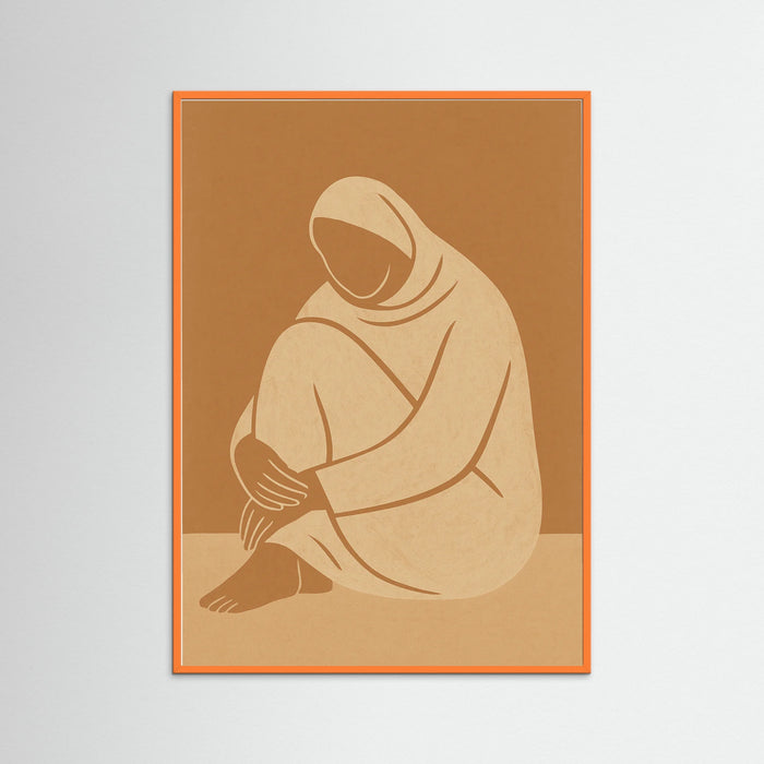 Orange Wood Line Elegance