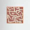 Orange Wood Line art abstract Poster