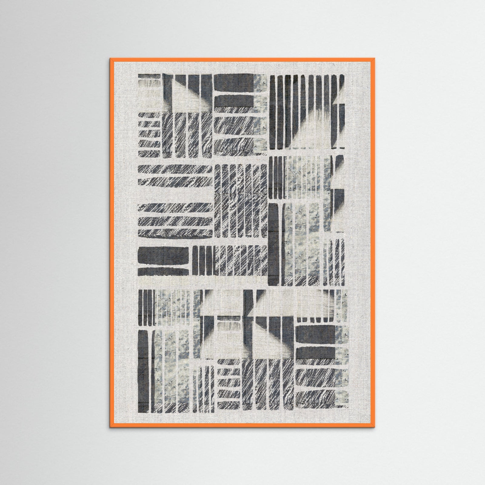 Orange Wood Linear Echoes 1 Poster
