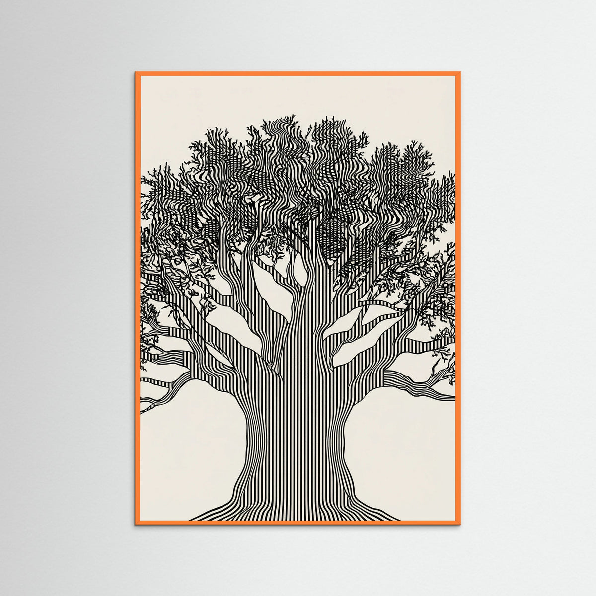 Orange Wood Linear Portrait