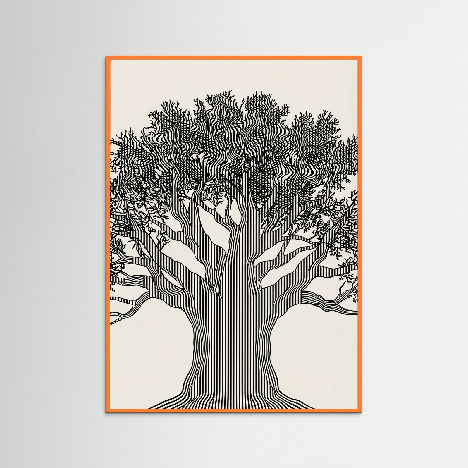 Orange Wood Linear Portrait