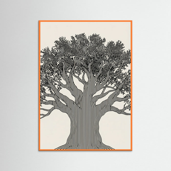 Orange Wood Linear Portrait