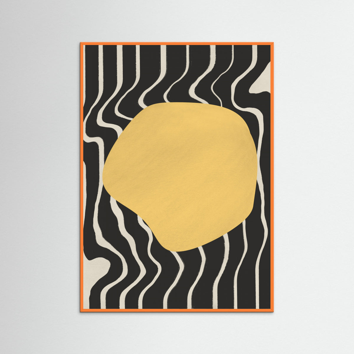 Orange Wood Liquid Yellow Poster