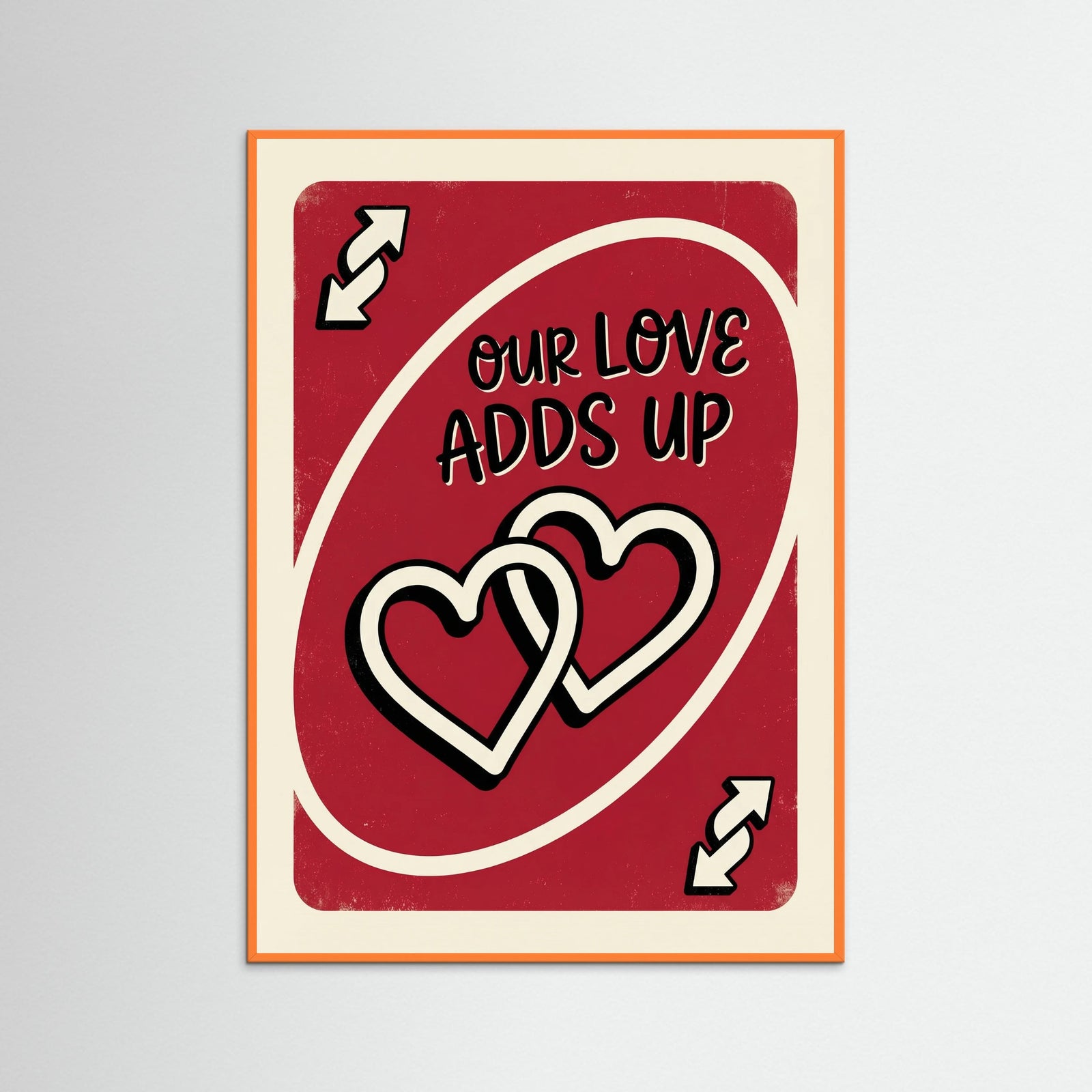 Orange Wood Love Reverse Card