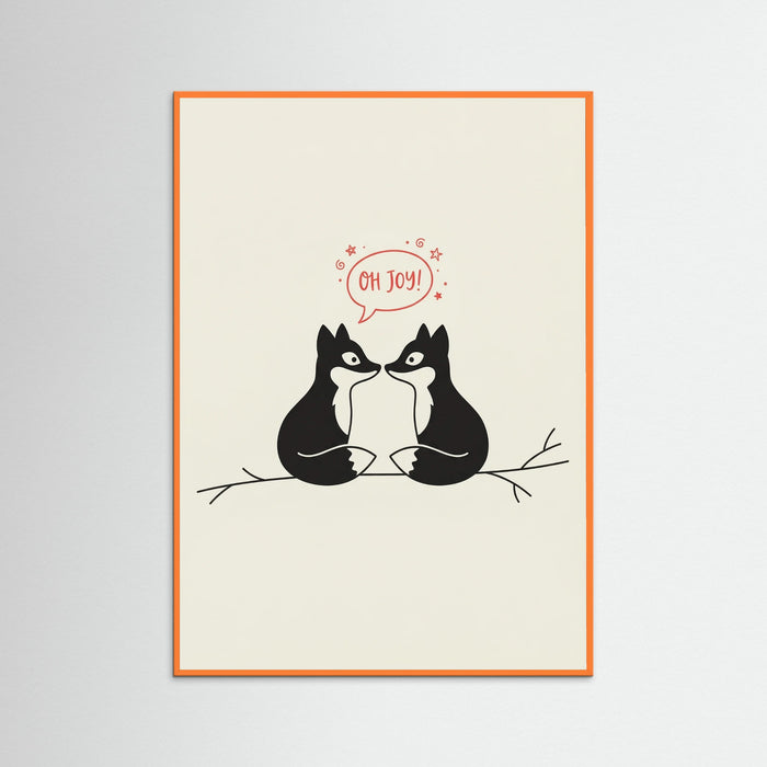 Orange Wood Lovebirds Whimsical