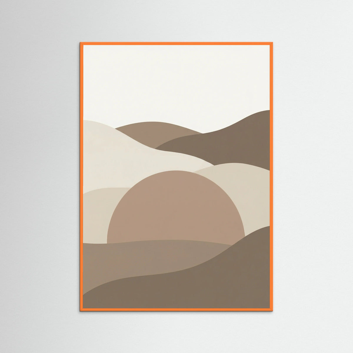 Orange Wood Lunar Phases Abstract