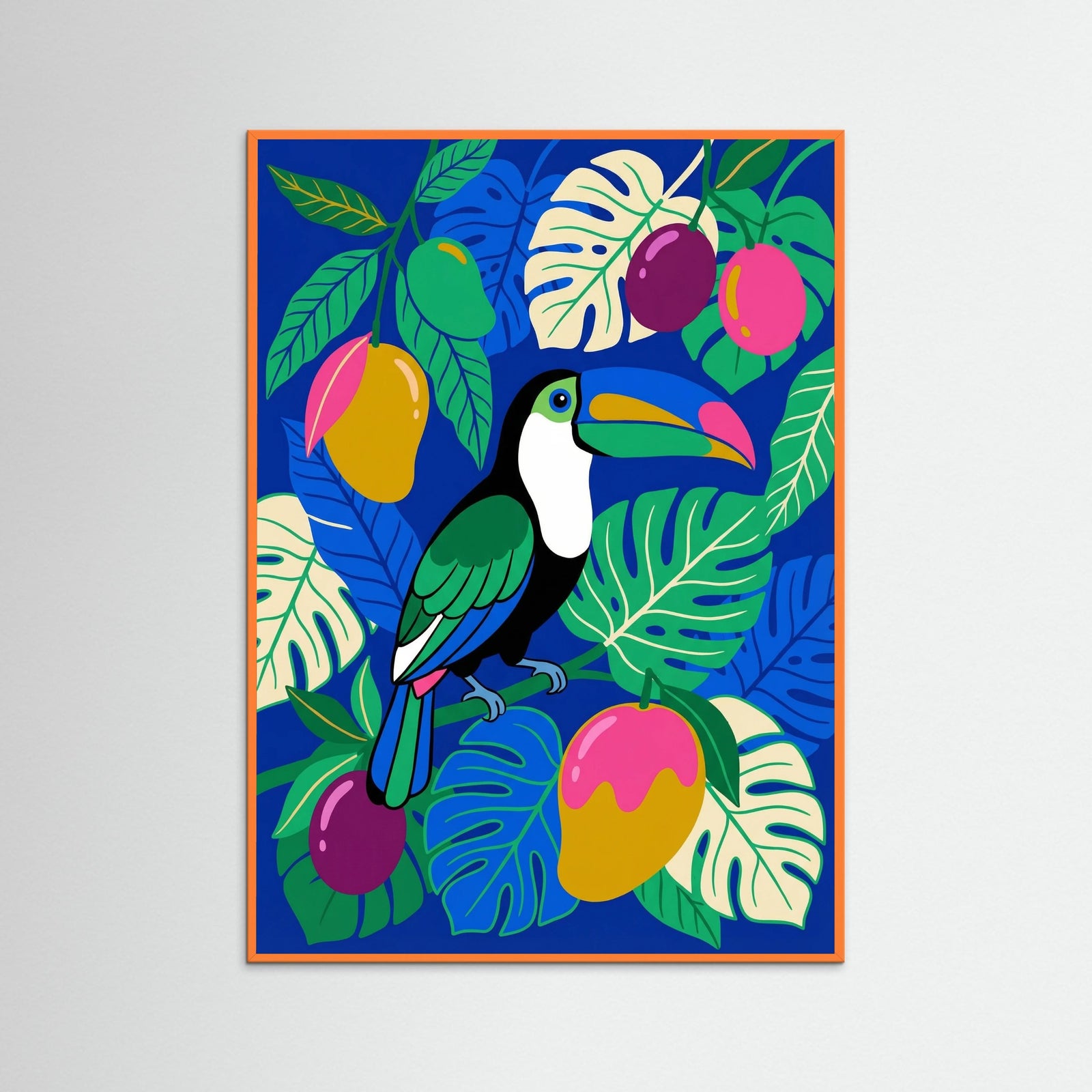 Orange Wood Lush Floral