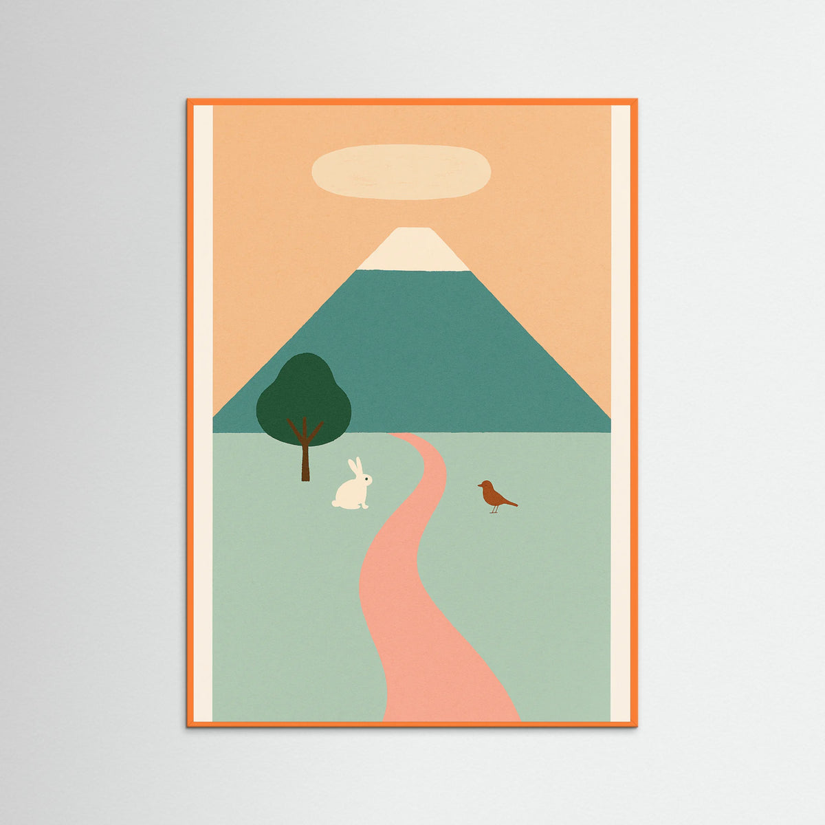 Orange Wood Majestic Fuji Sketch