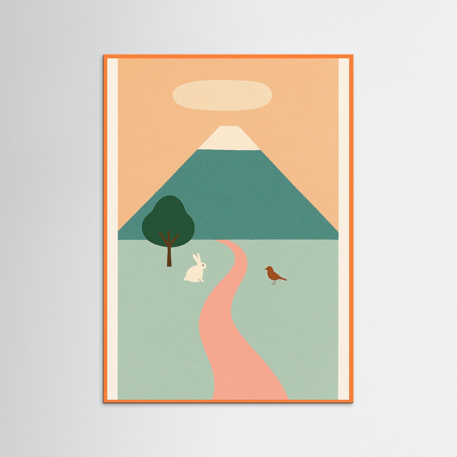 Orange Wood Majestic Fuji Sketch