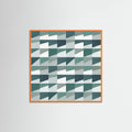 Orange Wood Mid Century Grid Pattern Seven Poster