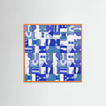 Orange Wood Mid Century Grid Pattern Six Poster