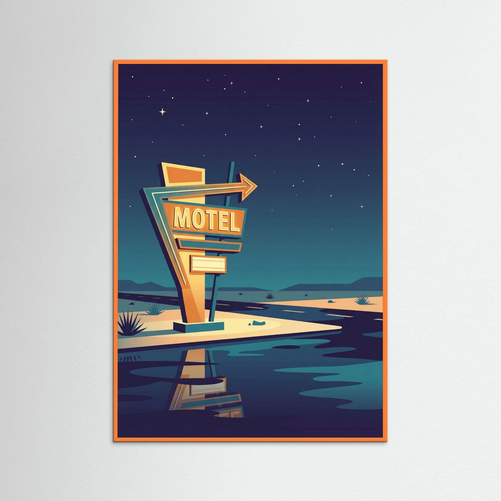 Orange Wood Mid Century Night