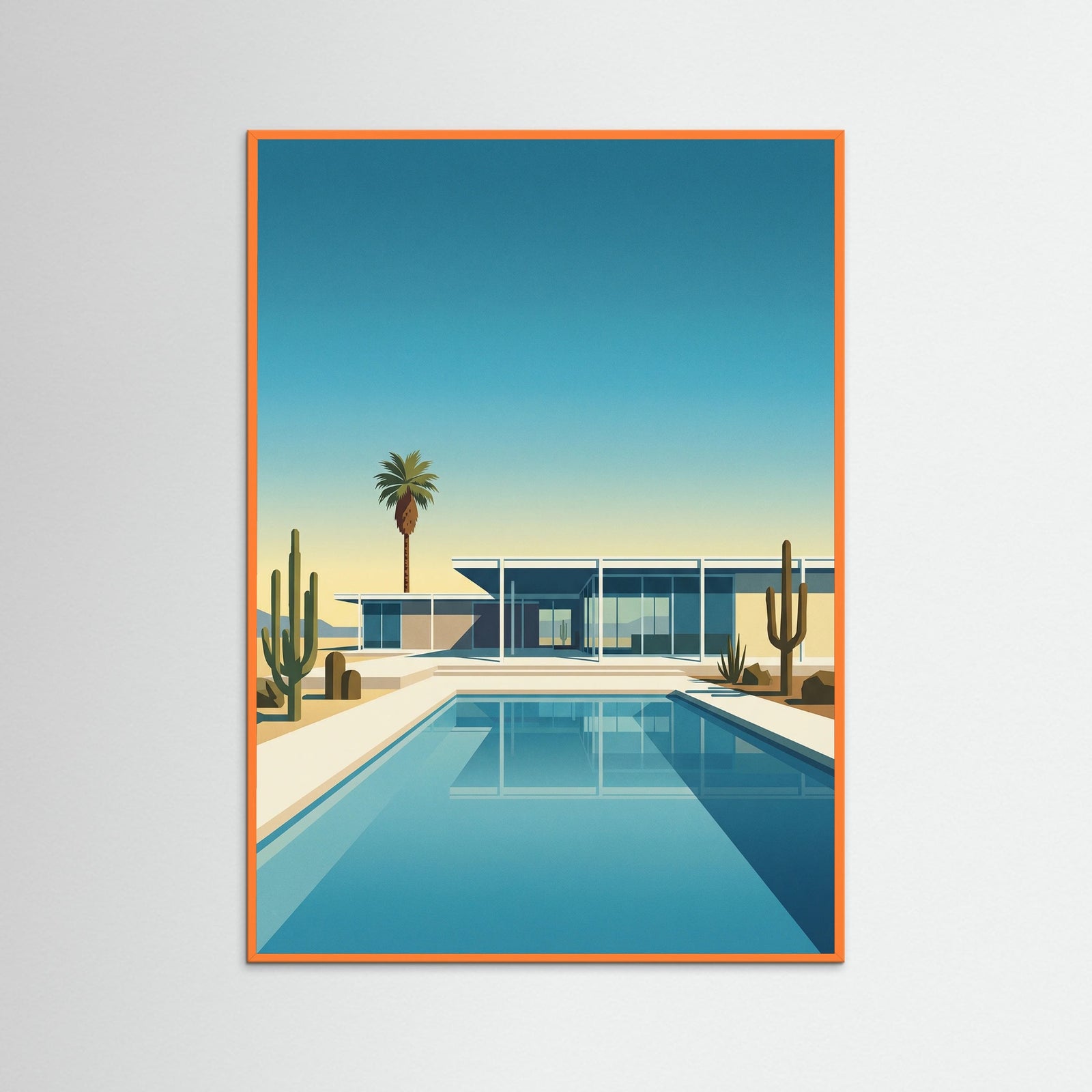 Orange Wood Mid Century Poolside