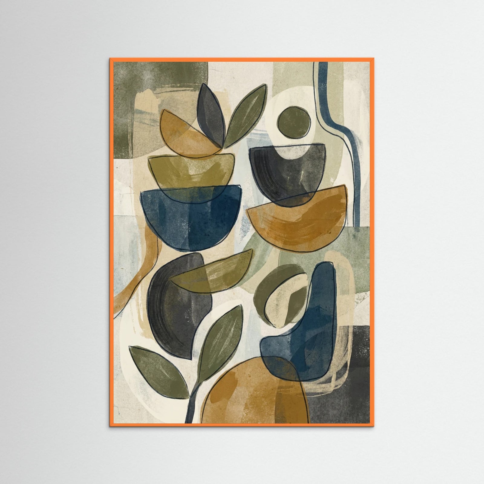 Orange Wood Mikado Abstraction