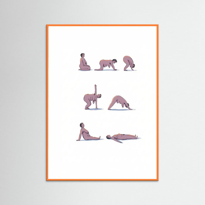 Orange Wood Mindful Movement Poses