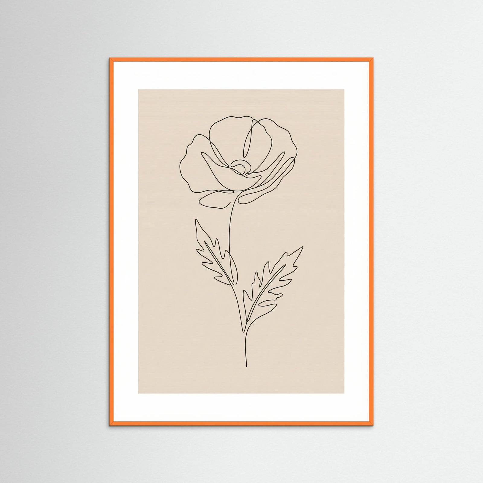 Orange Wood Minimal Rose Bloom
