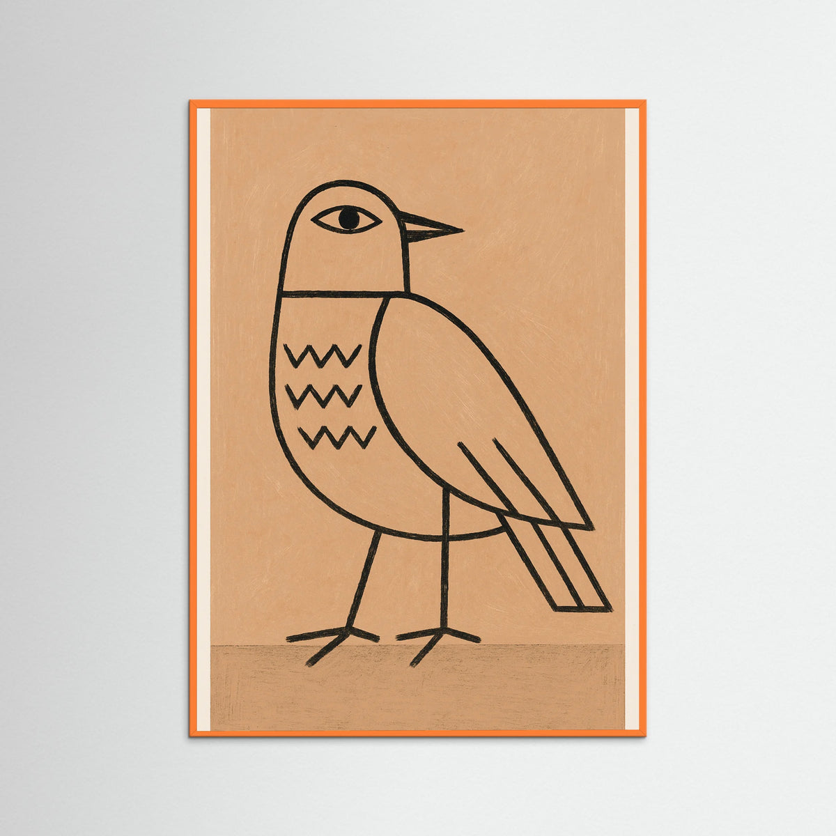 Orange Wood Minimalist Figure