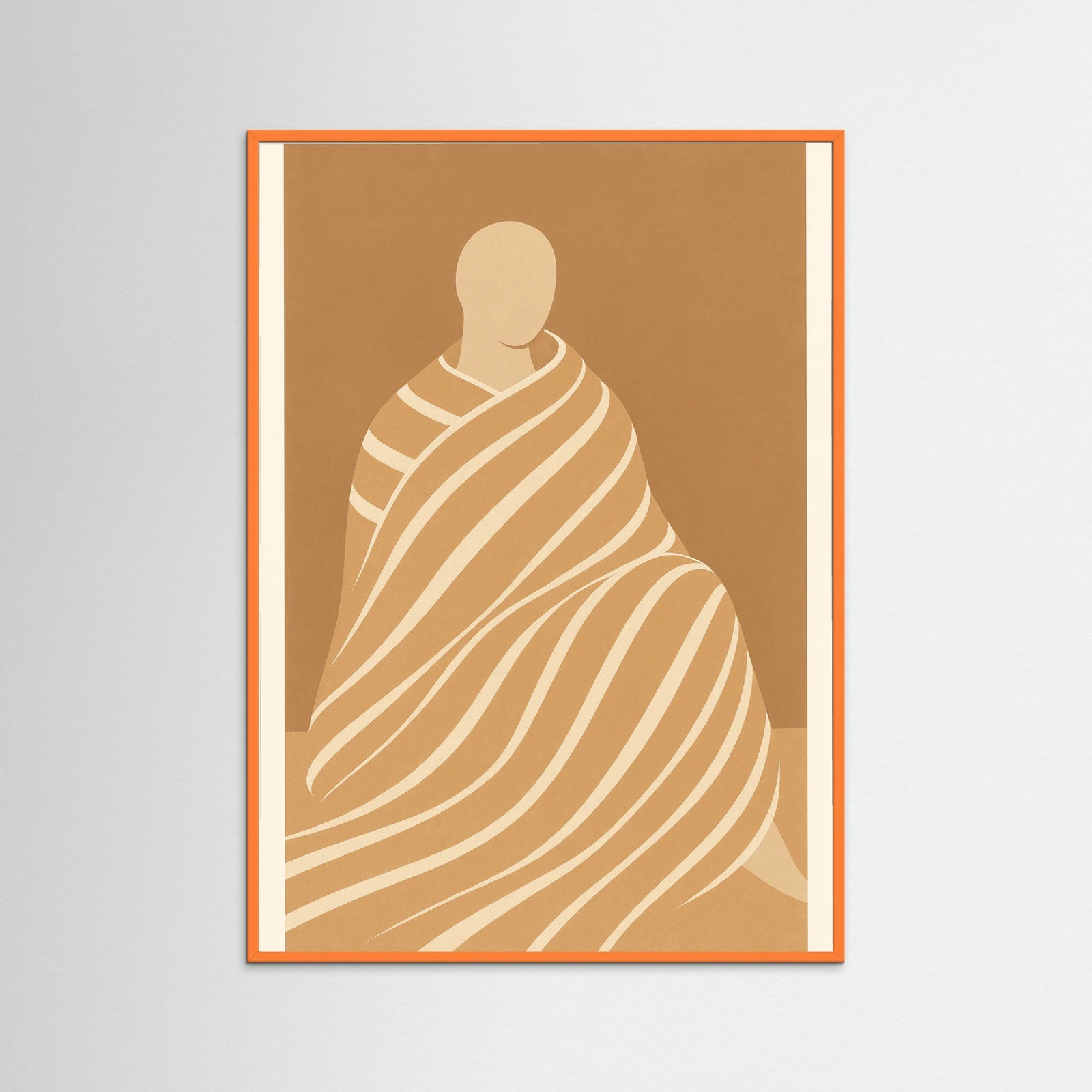 Orange Wood Minimalist Figures