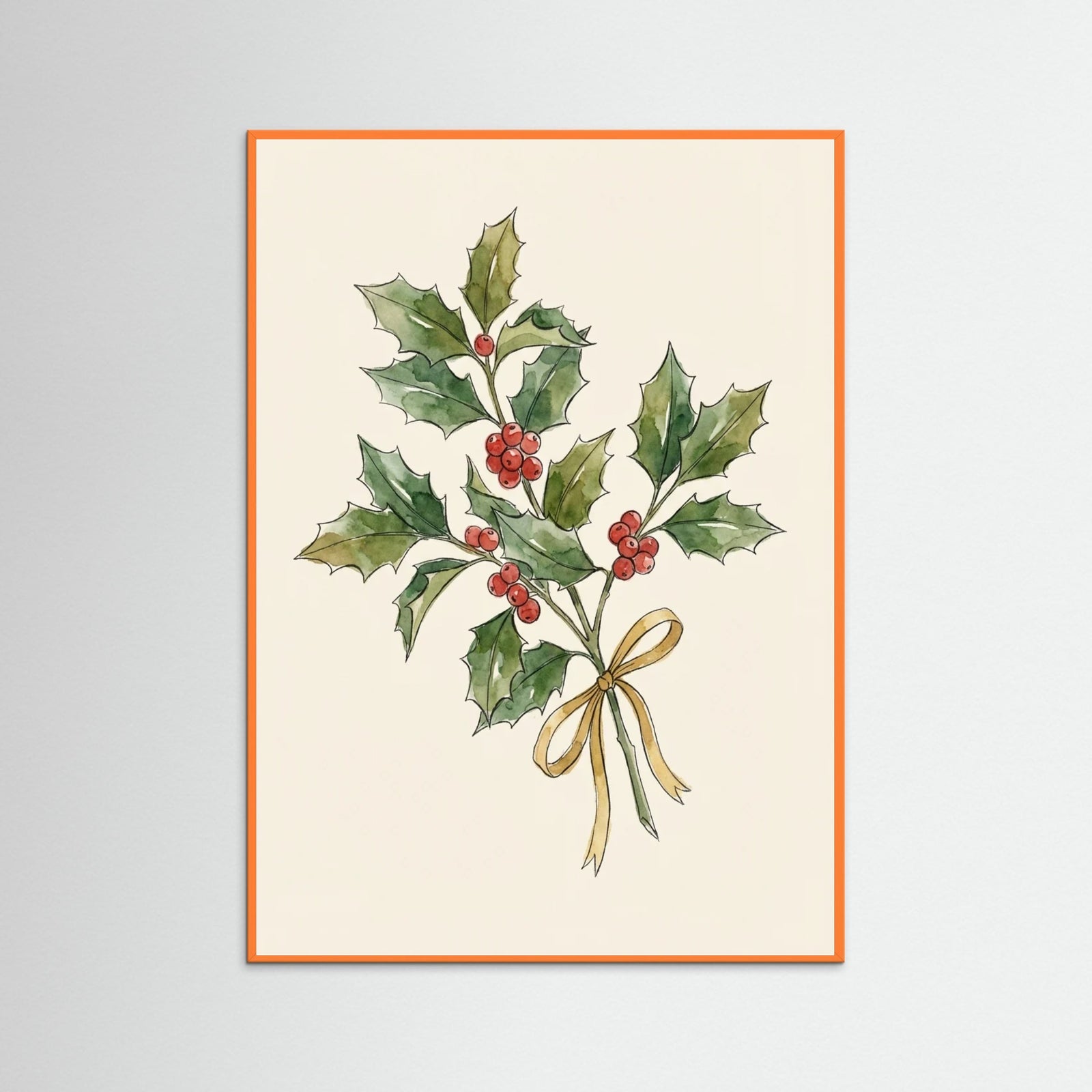 Orange Wood Mistletoe Kiss