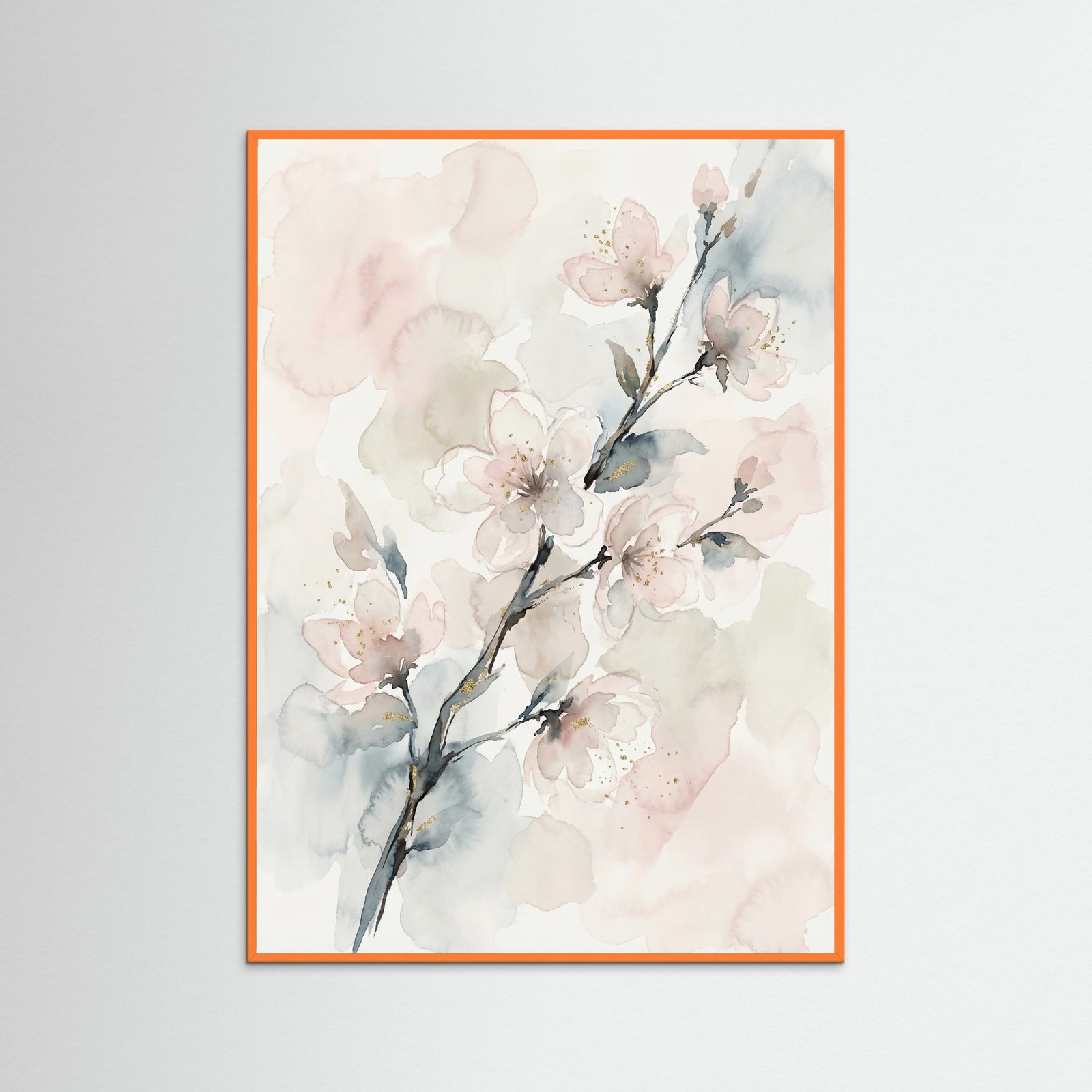 Orange Wood Misty Floral Elegance