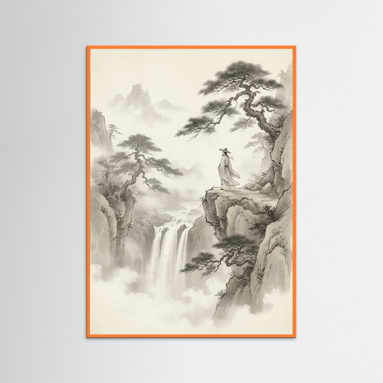 Orange Wood Misty Mountain Journey