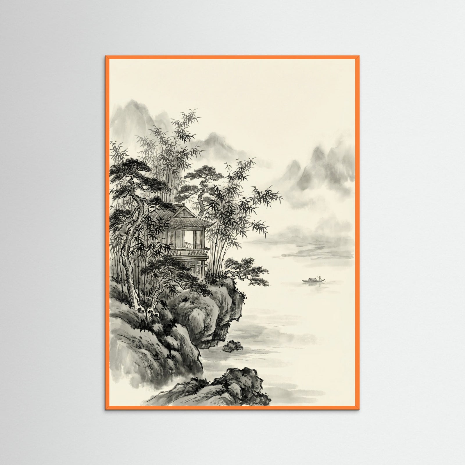 Orange Wood Misty Peaks Serenity