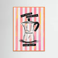 Mocca Coffee on Stripes - Hug in a Cup Poster – poster and art print