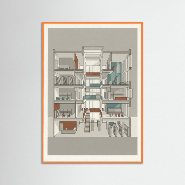 Orange Wood Modern Home Blueprint