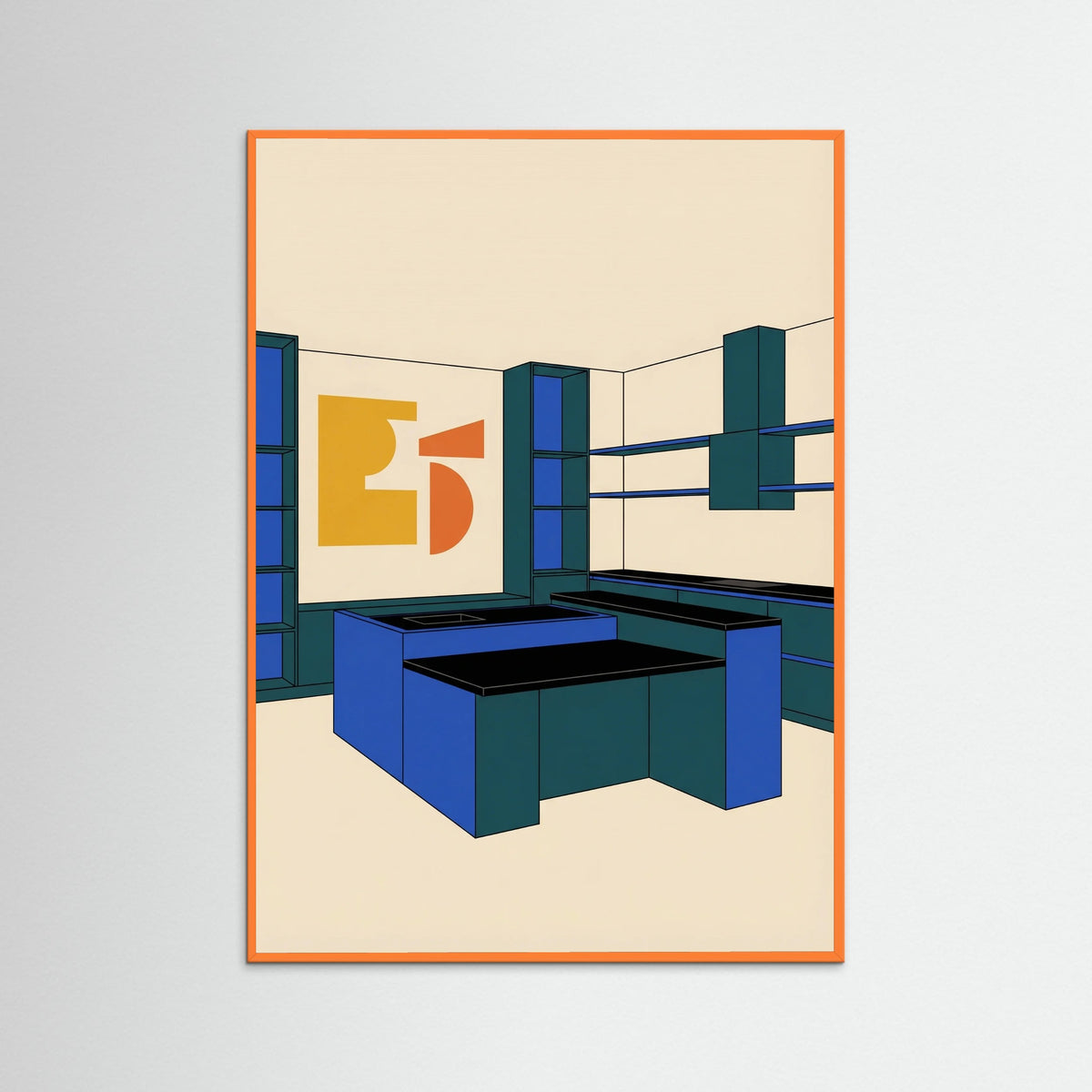 Orange Wood Modern Interior Study