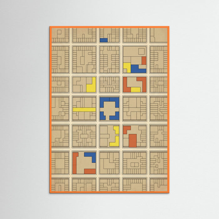 Orange Wood Modernist Facade