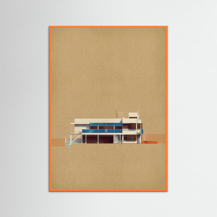 Orange Wood Modernist Section View