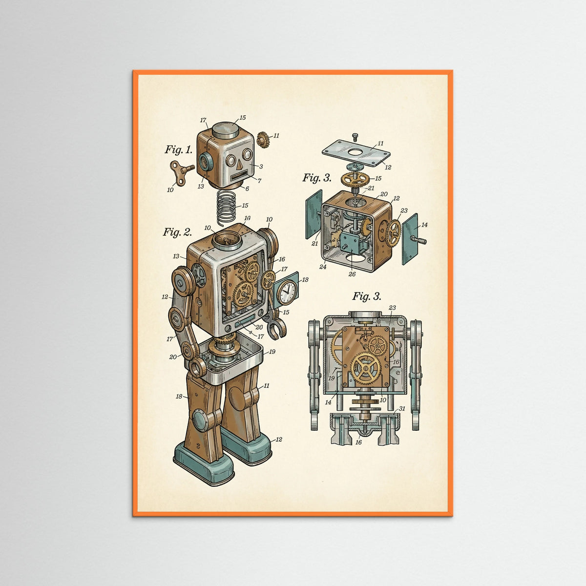 Orange Wood Modular Toy Blueprint