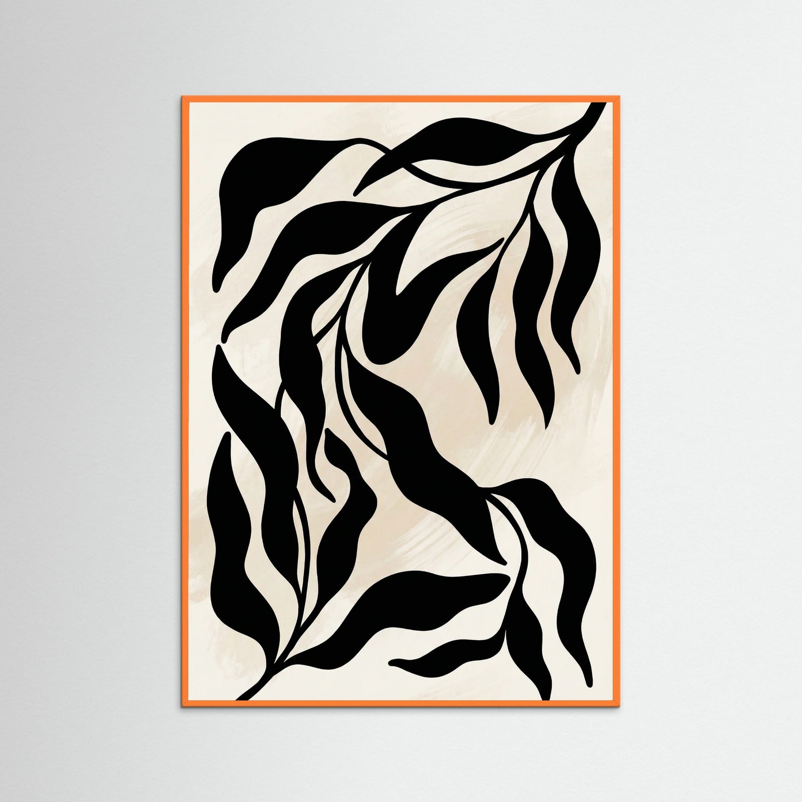 Orange Wood Monochrome Flora