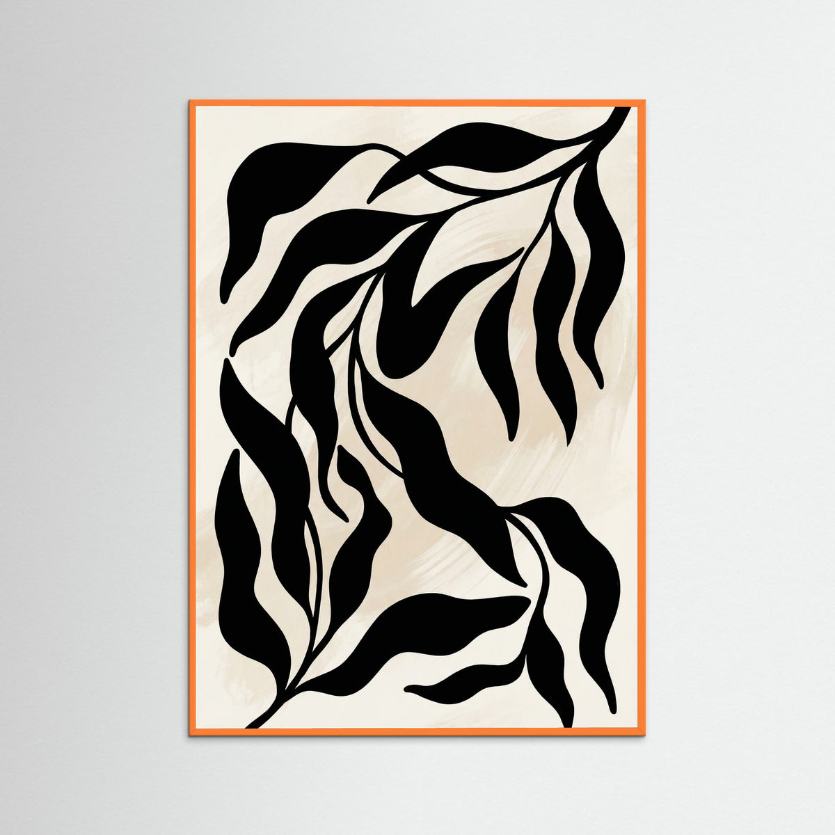 Orange Wood Monochrome Flora