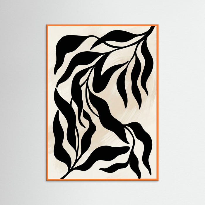 Orange Wood Monochrome Flora