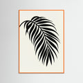 Orange Wood Monstera Silhouette
