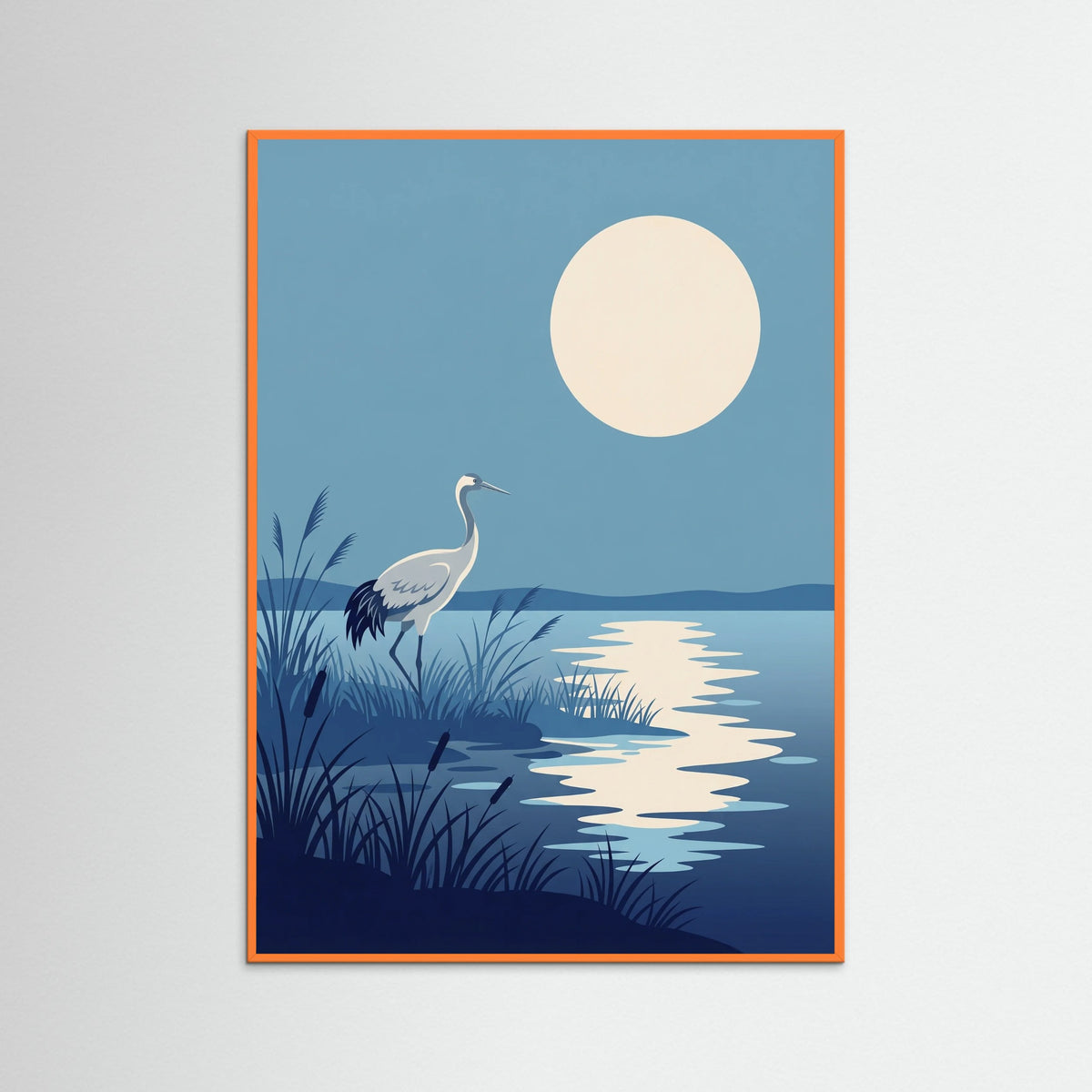 Orange Wood Moonlit Branch Serenity