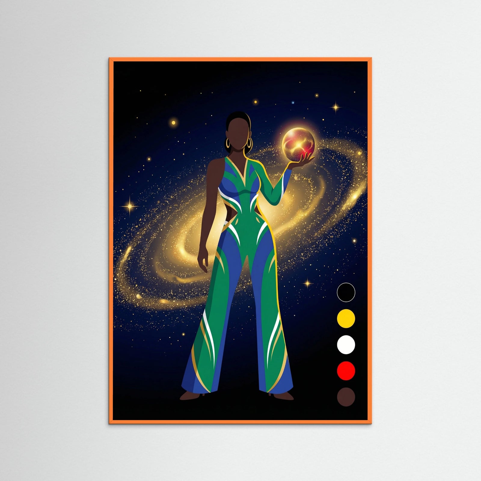 Orange Wood Moonlit Elegance