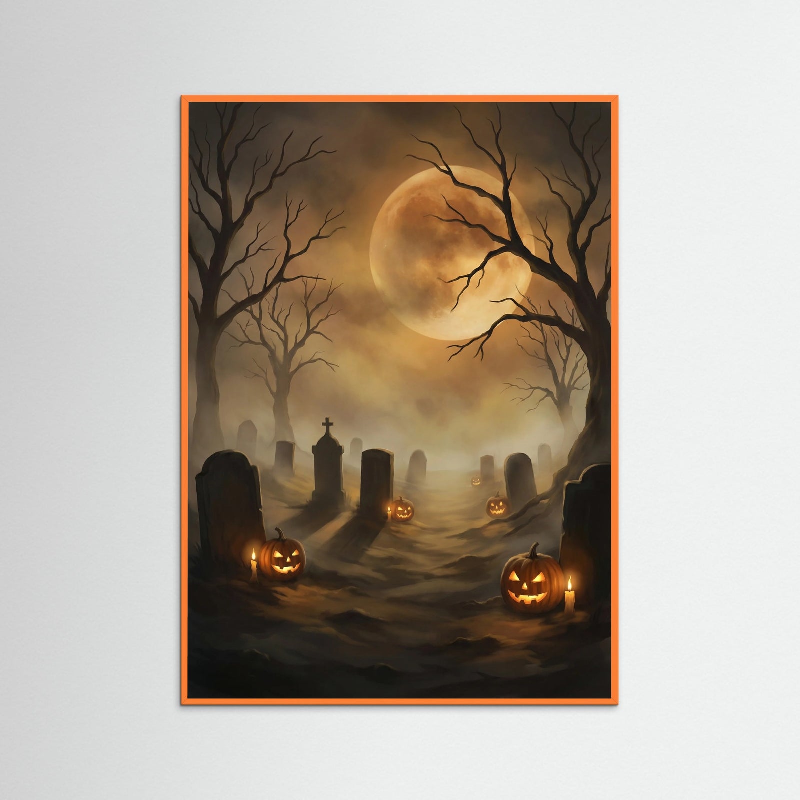 Orange Wood Moonlit Witch Flight