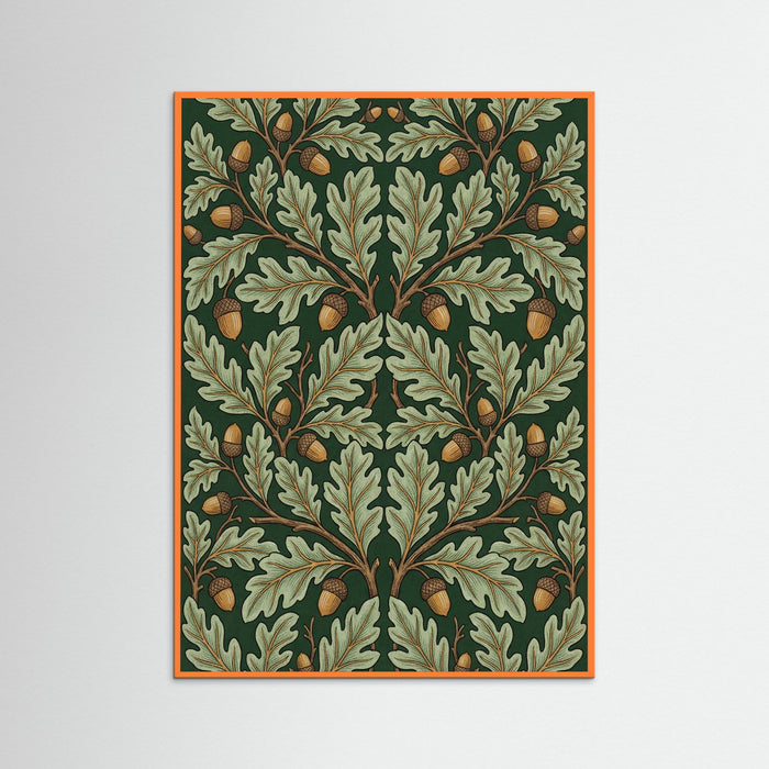 Orange Wood Morris Tulip Motif
