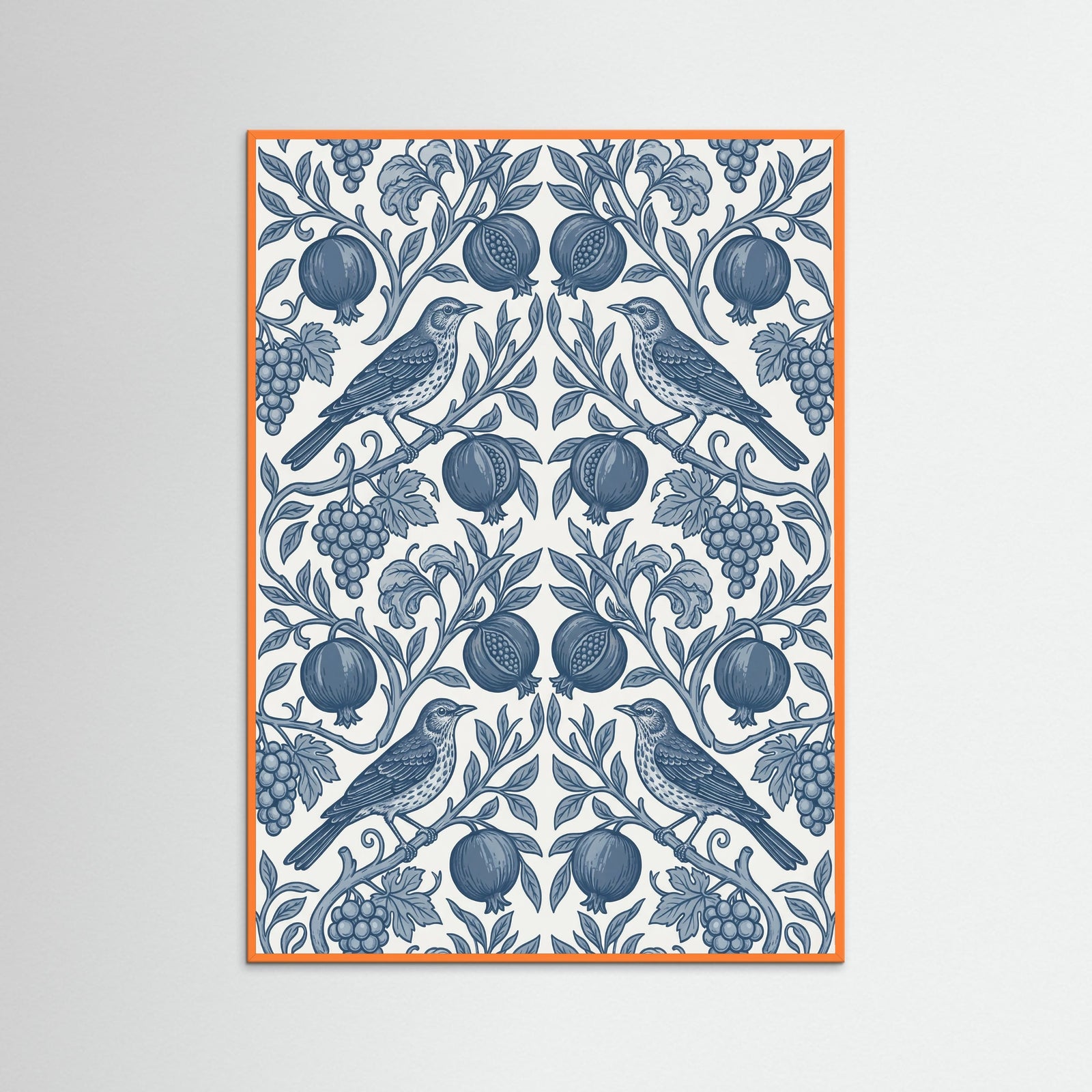 Orange Wood Morrisian Bloom Blue