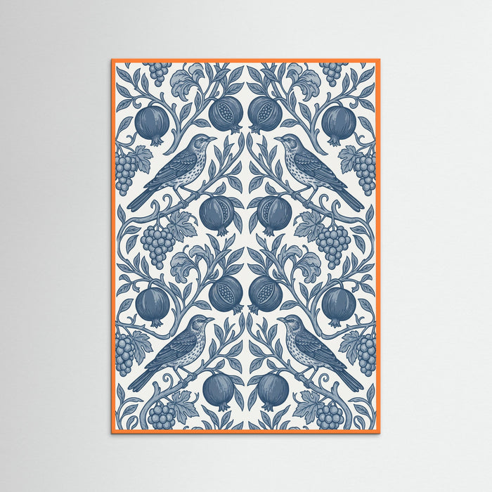 Orange Wood Morrisian Bloom Blue