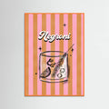 Negroni Drink on Stripes Poster – poster and art print