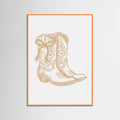 Neutral Cowgirl Boots with Bow Poster – plakat og kunsttryk