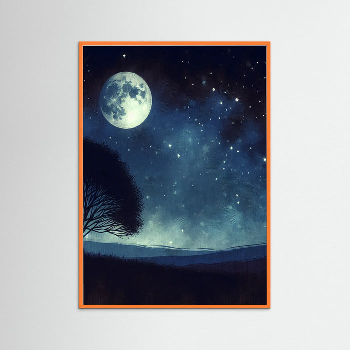 Orange Wood Nocturnal Silhouette