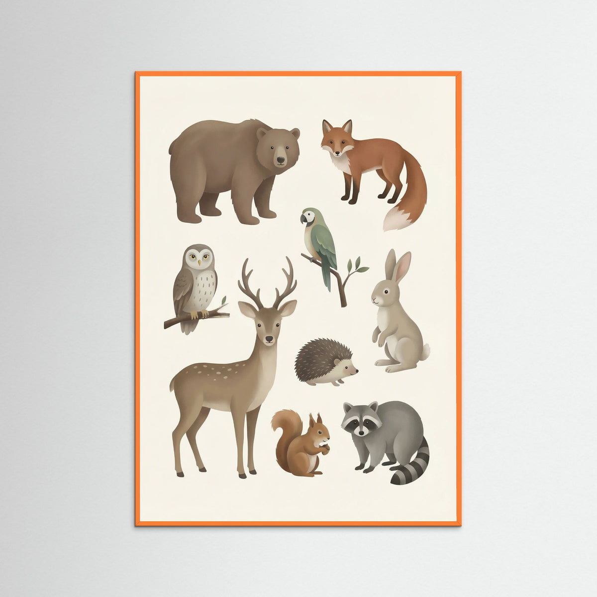 Orange Wood Nordic Alphabet Art