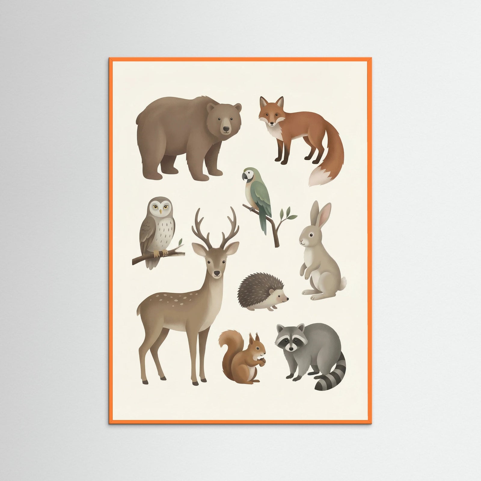 Orange Wood Nordic Alphabet Art